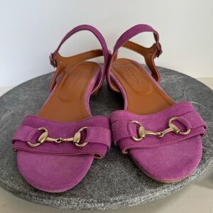 Les Italiennes Shoes Leather Purple Pink Gold Flats 41